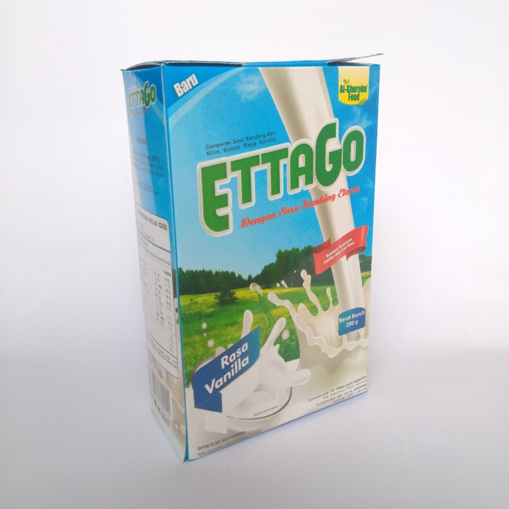 Goat Milk Powder Ettago Susu Kambing Ettawa Bubuk Rasa Vanilla dan Cokelat 200gram Al-Ghuroba