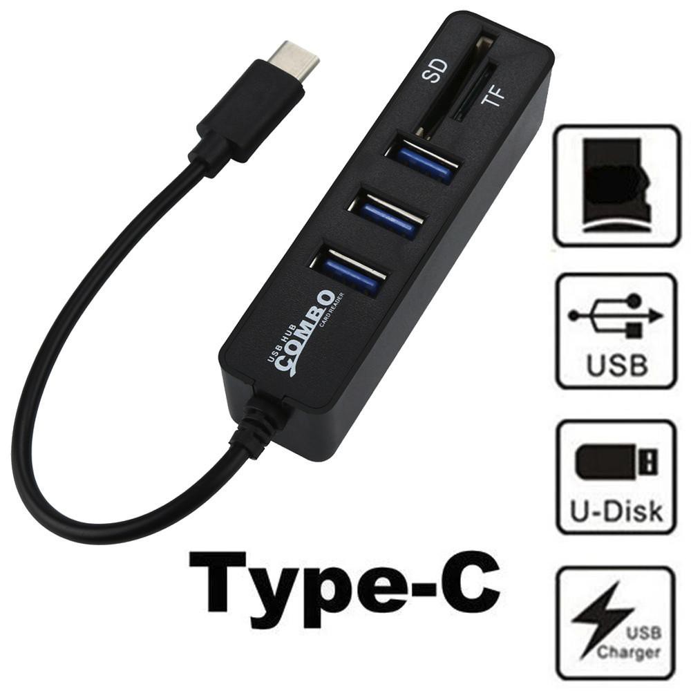 USB HUB TYPE C COMBO 2 in 1 USB Card reader