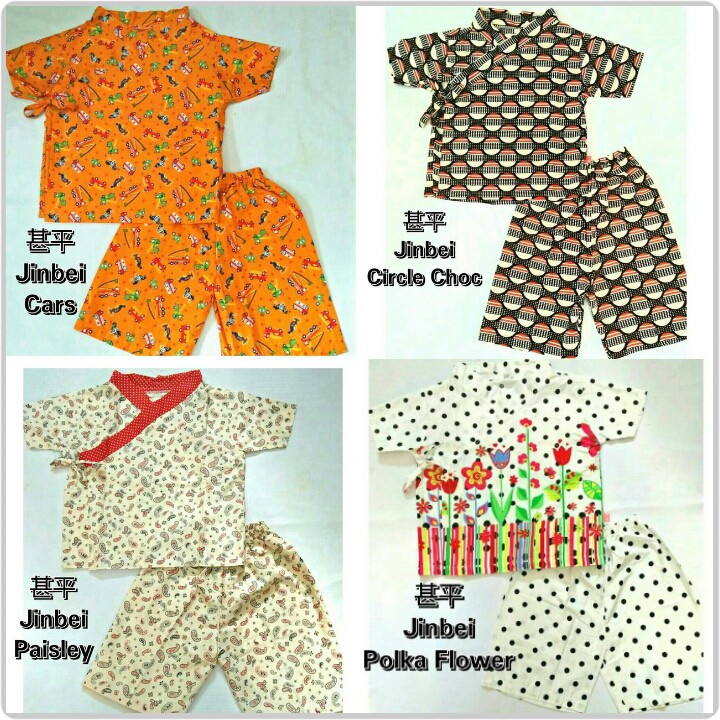 Setelan pakaian jepang Kid's M &amp; L JINBEI BOY GIRL  7-9 TAHUN jinbe jinbey kimono musim panas