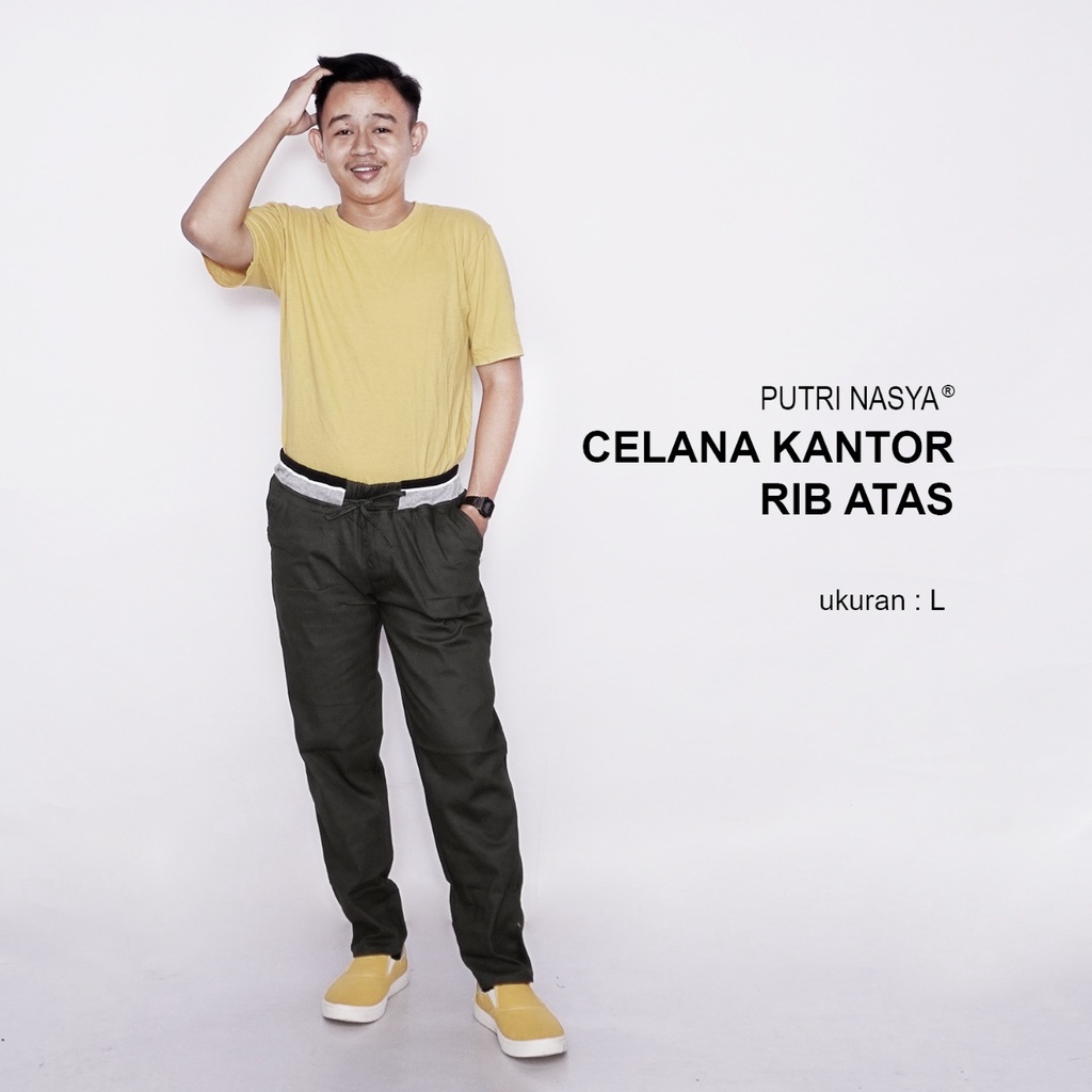 Celana Kerja Bigsize Panjang Kantor Pria / Celana Jumbo Formal Kantor Seragam Bahan Katun / Celana Chino Jumbo Seragam Moca Capucino Cream Hitam Abu Navy Army Dark Brown / Celana Model Terbaru Bigsize S-M-L-XL-2L-3L Kekinian Kombinasi Trendy Big Keren