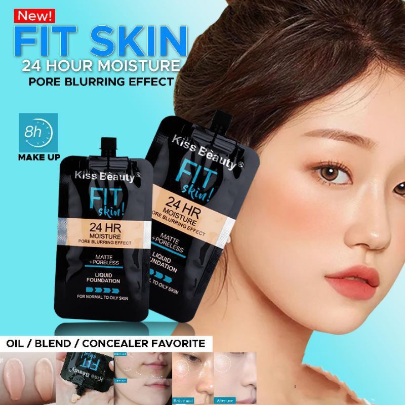 FIT SKIN FOUNDATION - KISS BEAUTY FIT ME SKIN FOUNDATION MATTE PORELESS NO.68740-03/SKIN FIT ROSE NUDE NO.68640