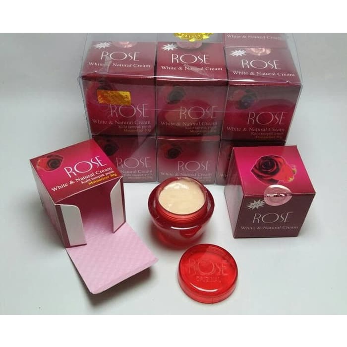 CREAM ROSE WHITE & NATURAL CREAM-CREAM ROSE ORIGINAL ASLI BPOM-CREAM PEMUTIH GLOWING-KRIM PENCERAH C