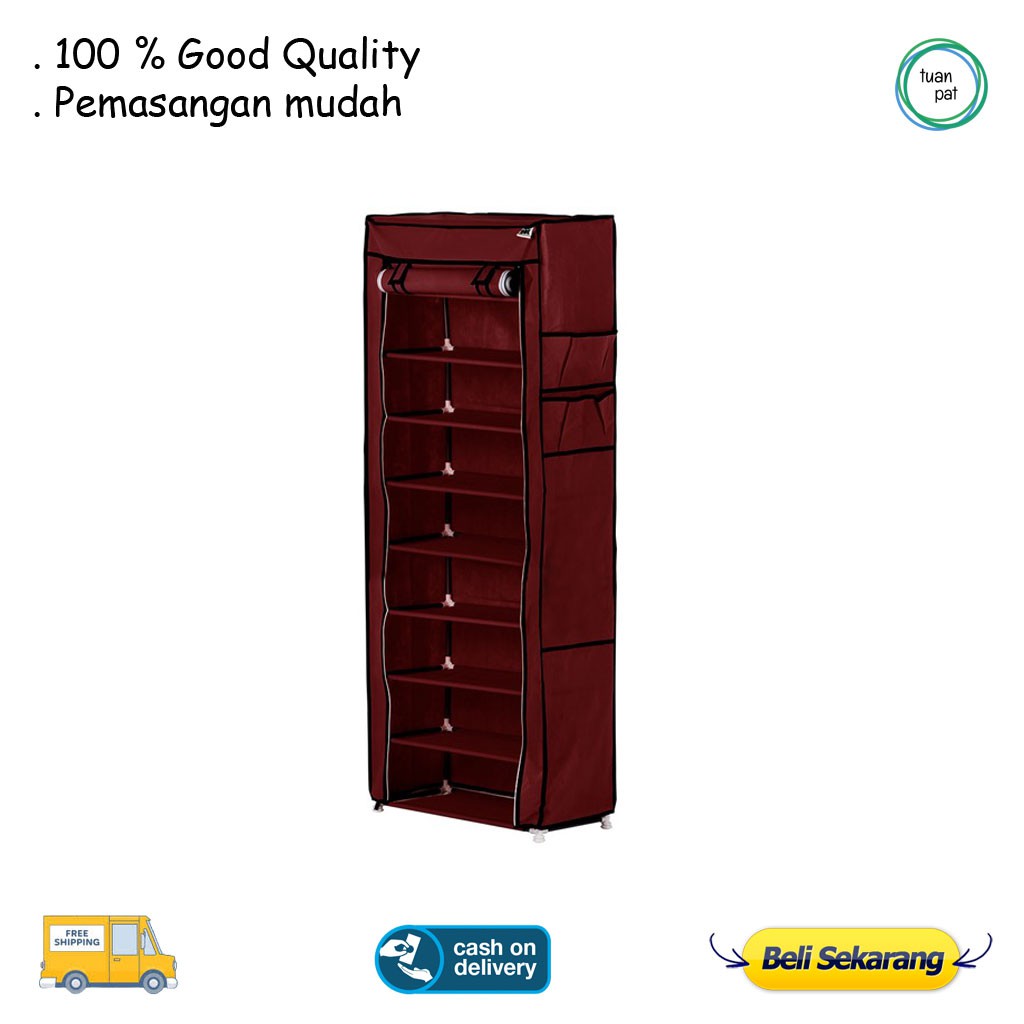 Rak Sepatu 10th 9 Susun Rakitan Shoes Rack With Dust Rak Sepatu 10th 9 Susun Rakitan Shoes Rack With Dust
