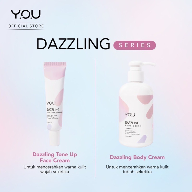 YOU Dazzling Tone Up Face Cream / Efek Cerah Seketika ( YOU MAKEUPS OFFICIAL STORE )