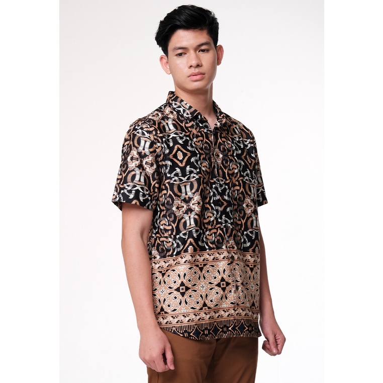 MOC Kemeja Batik Lengan Pendek Pria ZAFAR-BROWN