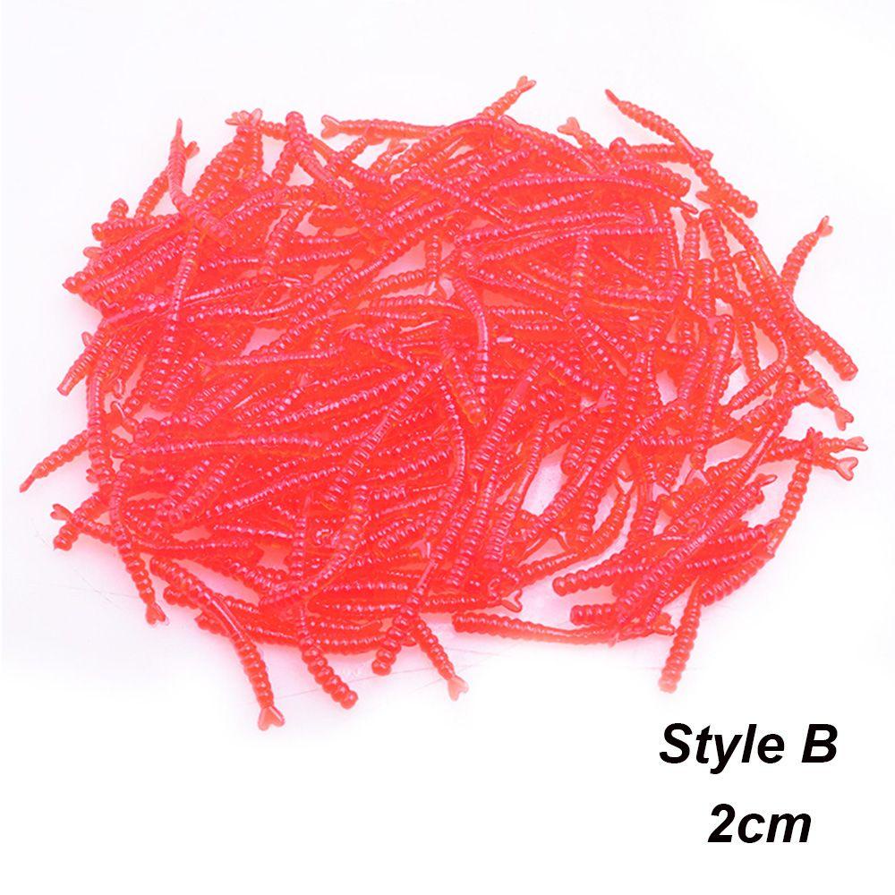 Chookyy 50pcs-200pcs Umpan Merah Cacing 2cm/4cm Bass Tackle Trout Cacing Tanah