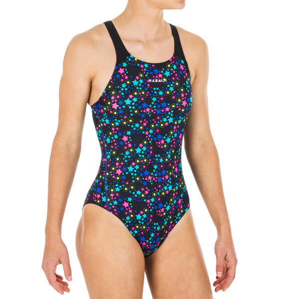 Decathlon Nabaiji Baju Renang Anak One-Piece Swimsuit Kamyleon Star - Black Yellow - 8601677