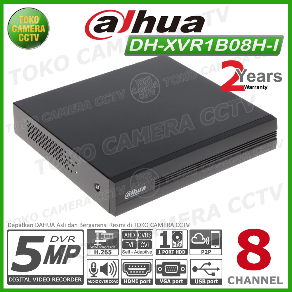 DVR DAHUA 8 CHANNEL DH-XVR1B08H-I 5MP XVR 1B08H I DVR 8CH DAHUA