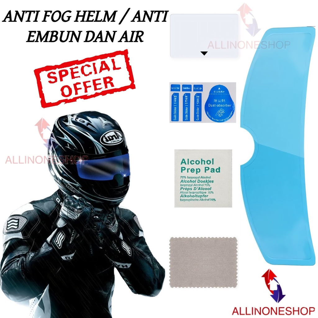 STICKER HELM ANTI FOG / KACA HELM ANTI FOG AIR HUJAN HELM RAIN SHEILD RAINPROOF