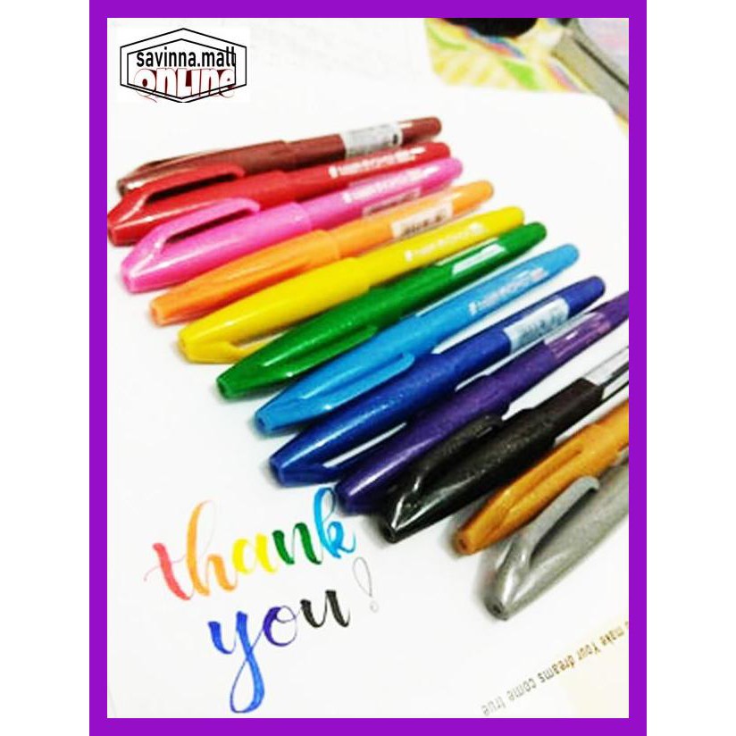 

U0Uo879- Pentel Touch Brush Pen Set 12 Warna Y7Ry688-