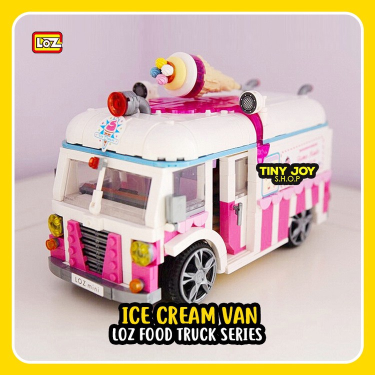 Loz Ice Cream Van 1 244 Pcs 1112 Food Truck Street Mini Building Bricks Block Shopee Indonesia