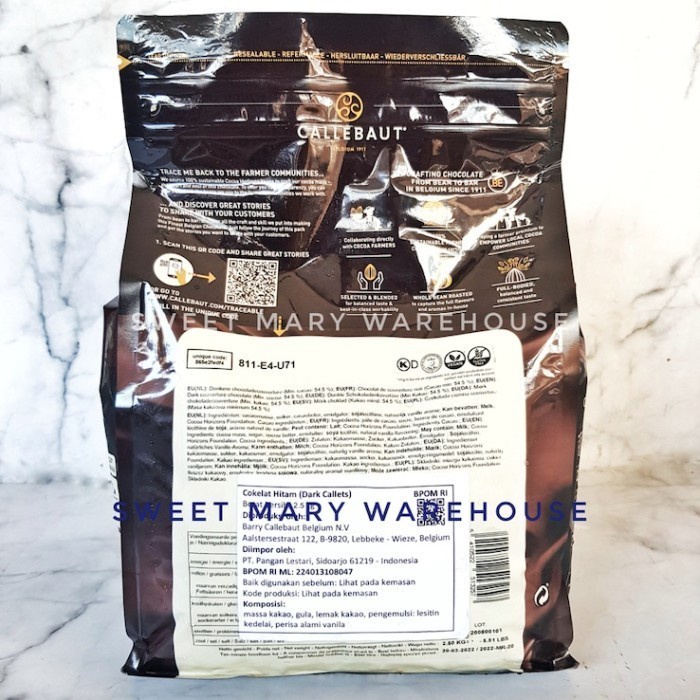 

Siap Kirim Callebaut Dark Chocolate Couverture 811 Nv 54,5% 1Kg Cokelat 811Nv