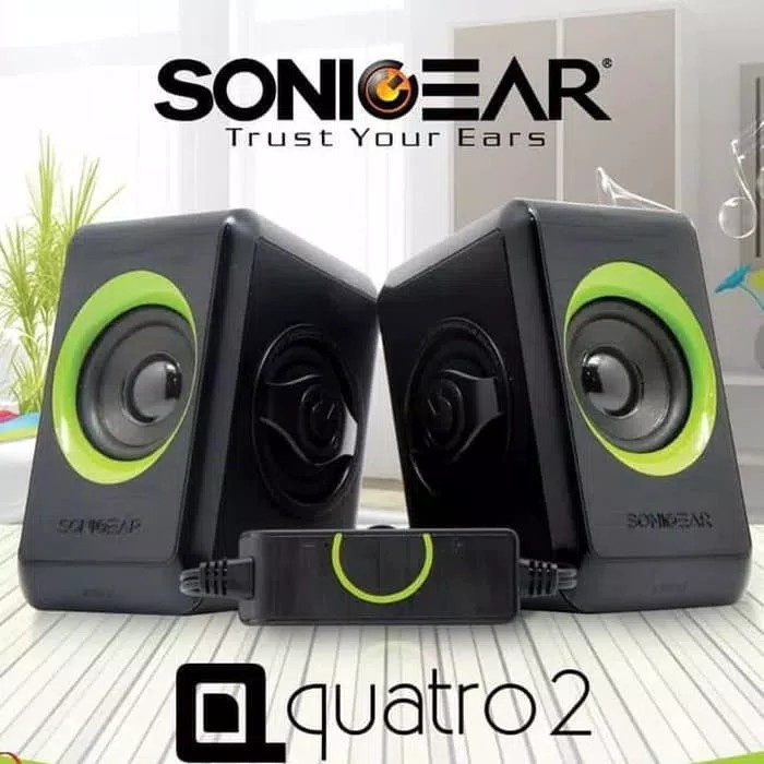 Speaker aktif SonicGear Quantro 2 , portable 2.0 Speaker ( hijau , kuning , biru , merah , hitam )