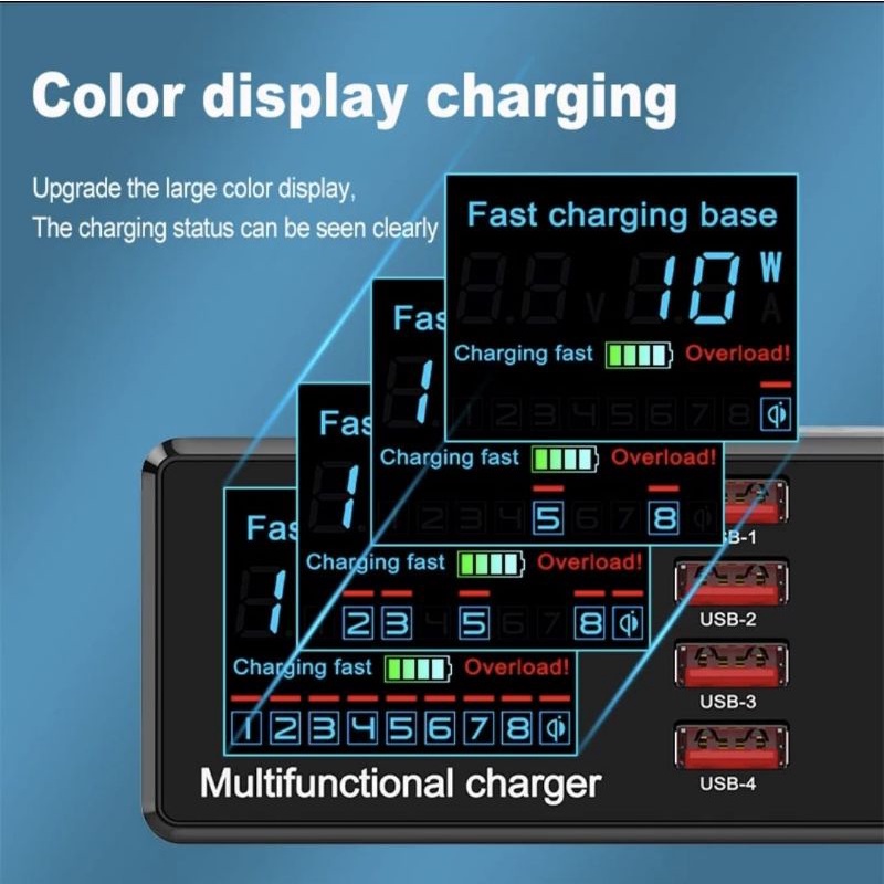 wireless charger digital display X9 100watt - smart fast charging 9in1