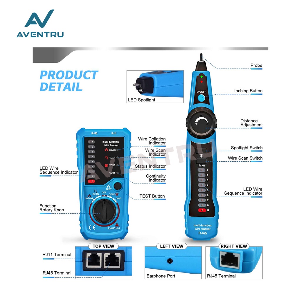 FWT11 Network Wire Tracker RJ45 LAN Cable Tester Locator FWT-11 Kabel