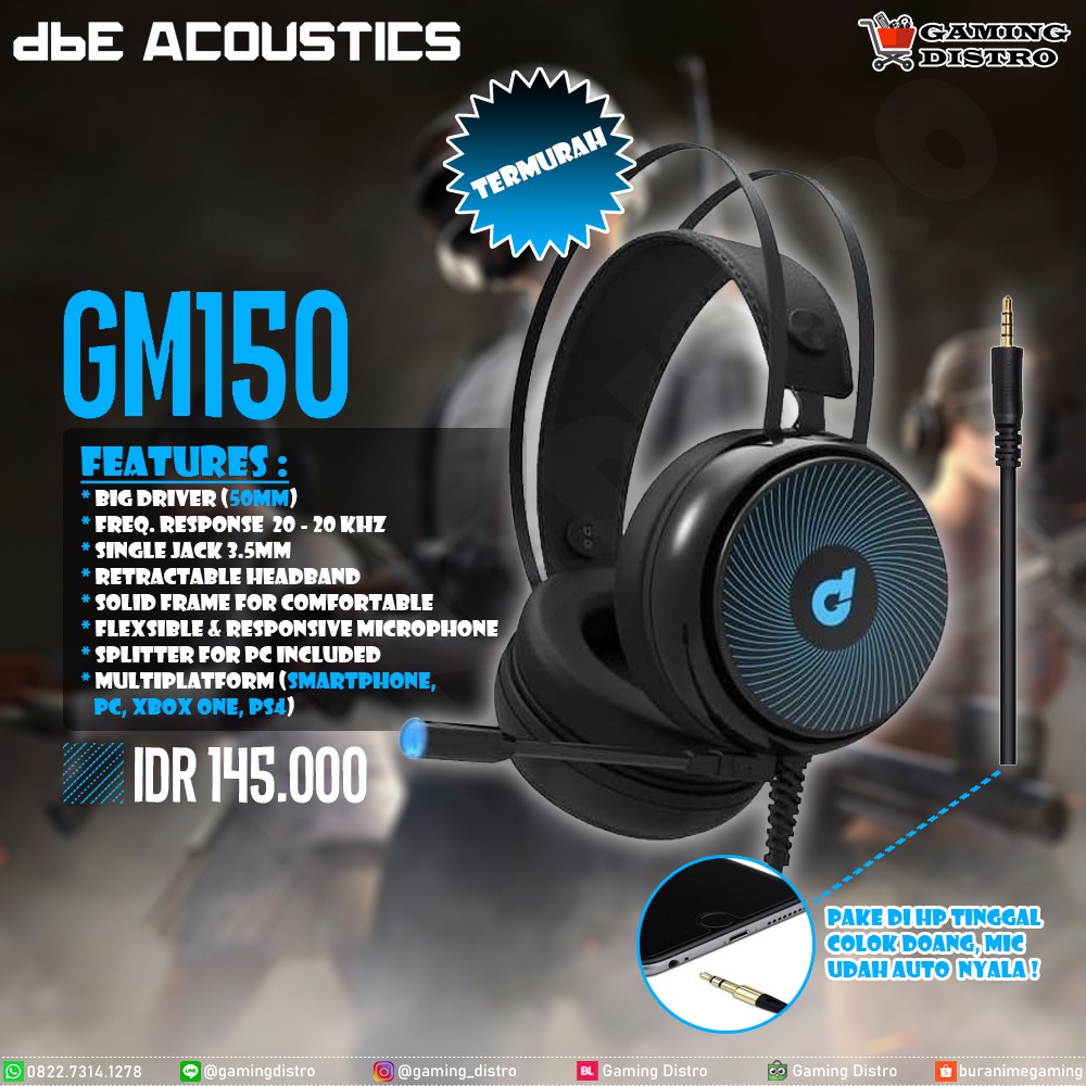 Headset Gaming dbE GM150 - dbE acoustics GM150 with Jack 3.5mm