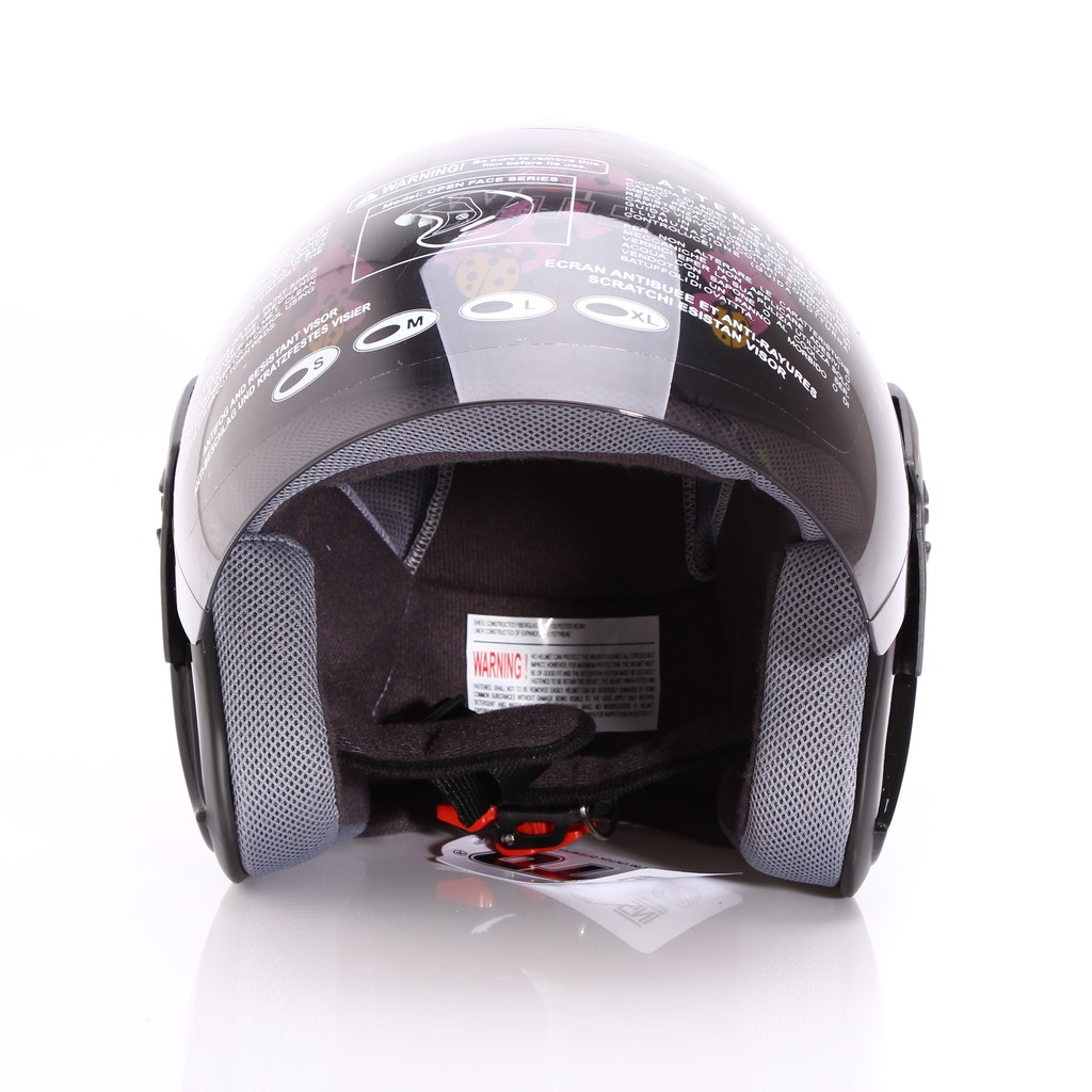 [Helm Dewasa] WTO Helmet Z1R KOP - Little Bug - Hitam Pink + Promo Gratis Sarung Tangan