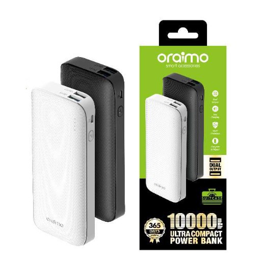 POWERBANK PORTABLE 10000MAH ORAIMO OPB-B104D DUAL USB FAST CHARGING