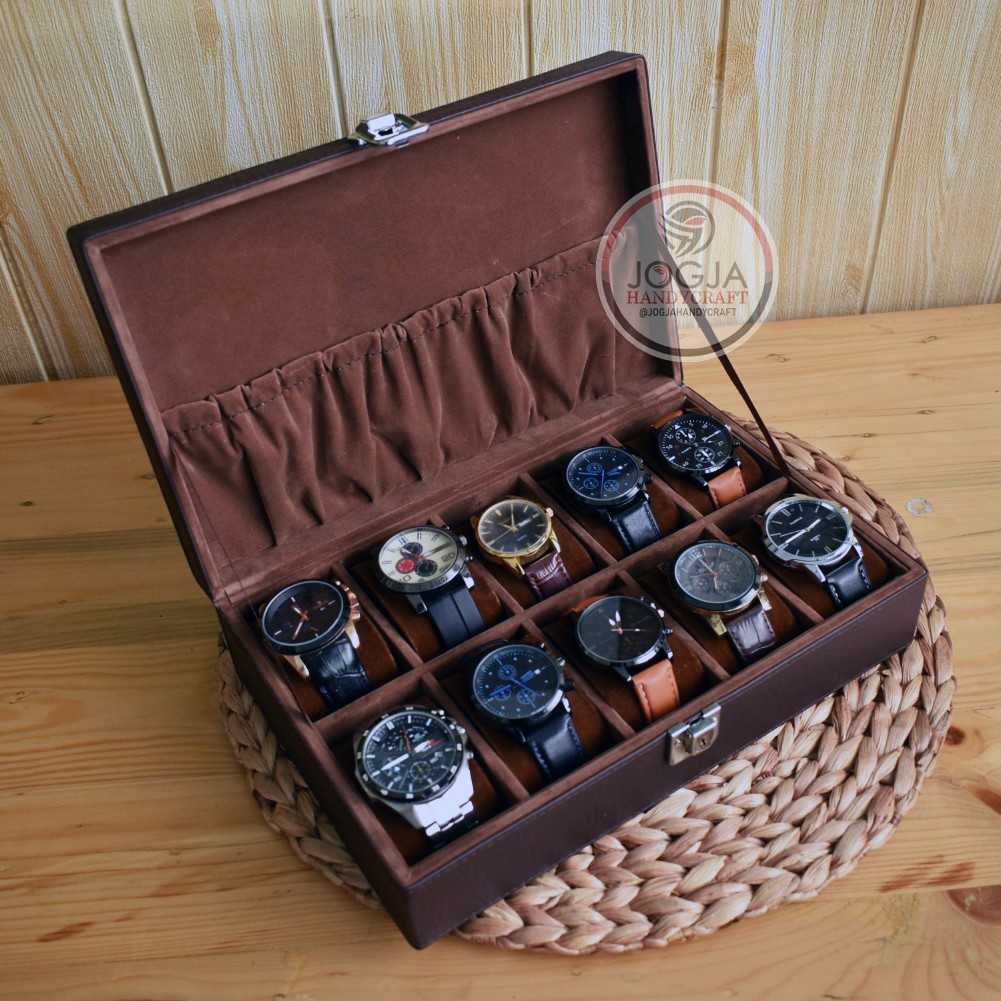 Exclusive Box Jam Tangan isi 10 JUMBO Kunci / Kotak Tempat Jam Tangan / Watch Box Organizer