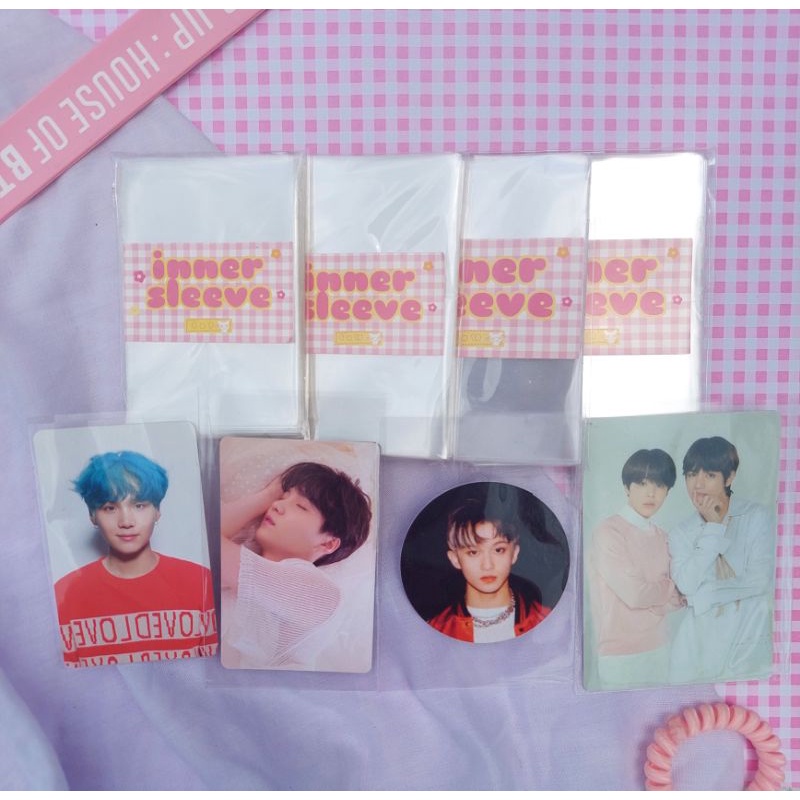 PLASTIK INNER SLEEVE PELINDUNG PHOTOCARD  PHOTO CARD MINI PHOTOCARD CIRCLE CARD CC  PC MPC 40 MICRON