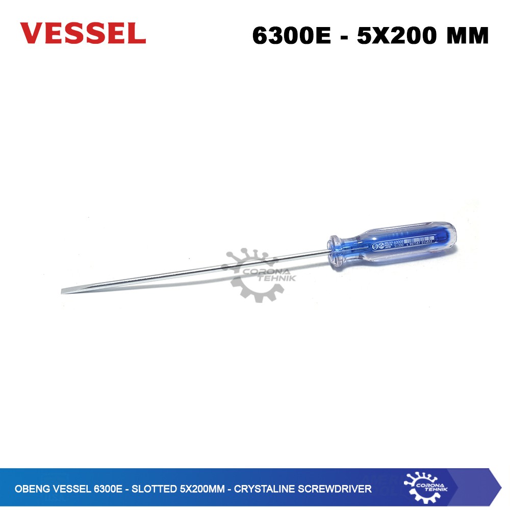 Crystaline Screwdriver - Obeng Vessel 6300E - Slotted 5x200mm