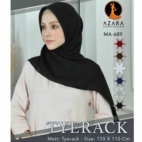 SEGI EMPAT TYERACK AZARA POLOS SEGIEMPAT KERUDUNG TERBARU TEPI JAHIT 110 X 110 HARGA GROSIR