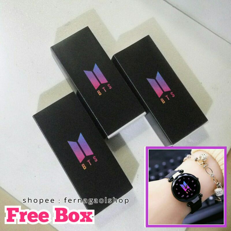 Jam Tangan BTS Anti Air FREE box Jam tangan wanita K-pop keren kekinian terbaru harga grosir