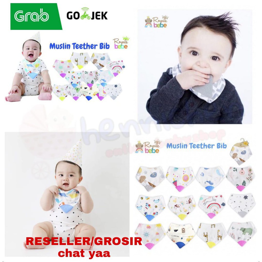 Royale Bebe Muslin Teether bib Gigitan bayi