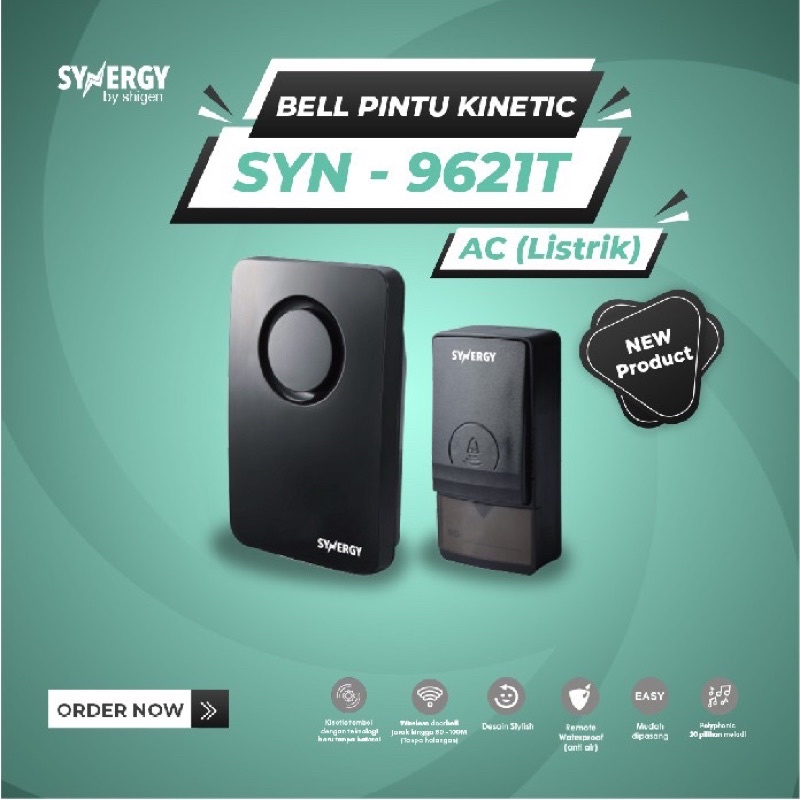 Bel synergy SYN-9621T kinetic tanpa baterai