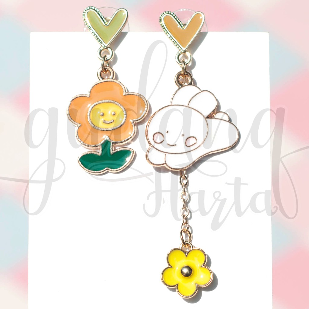 Anting Rabbit Sunflower Anting Stud Anting Cantik Unik Panjang Earrings GH 203637