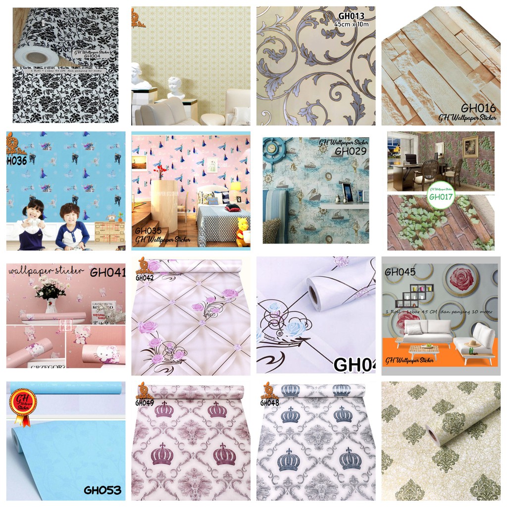 Wallpaper Dinding Kamar Tidur Wallpaper Dinding Shabby Wallpaper Dinding Karakter 45cmX9m HomeLiving