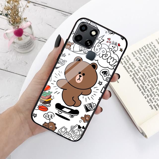 (SC44) Softcase Glass Kaca Infinix Smart 6 - Kesing Hp - Softcase Glass Hp Infinix Smart 6 - Softcas