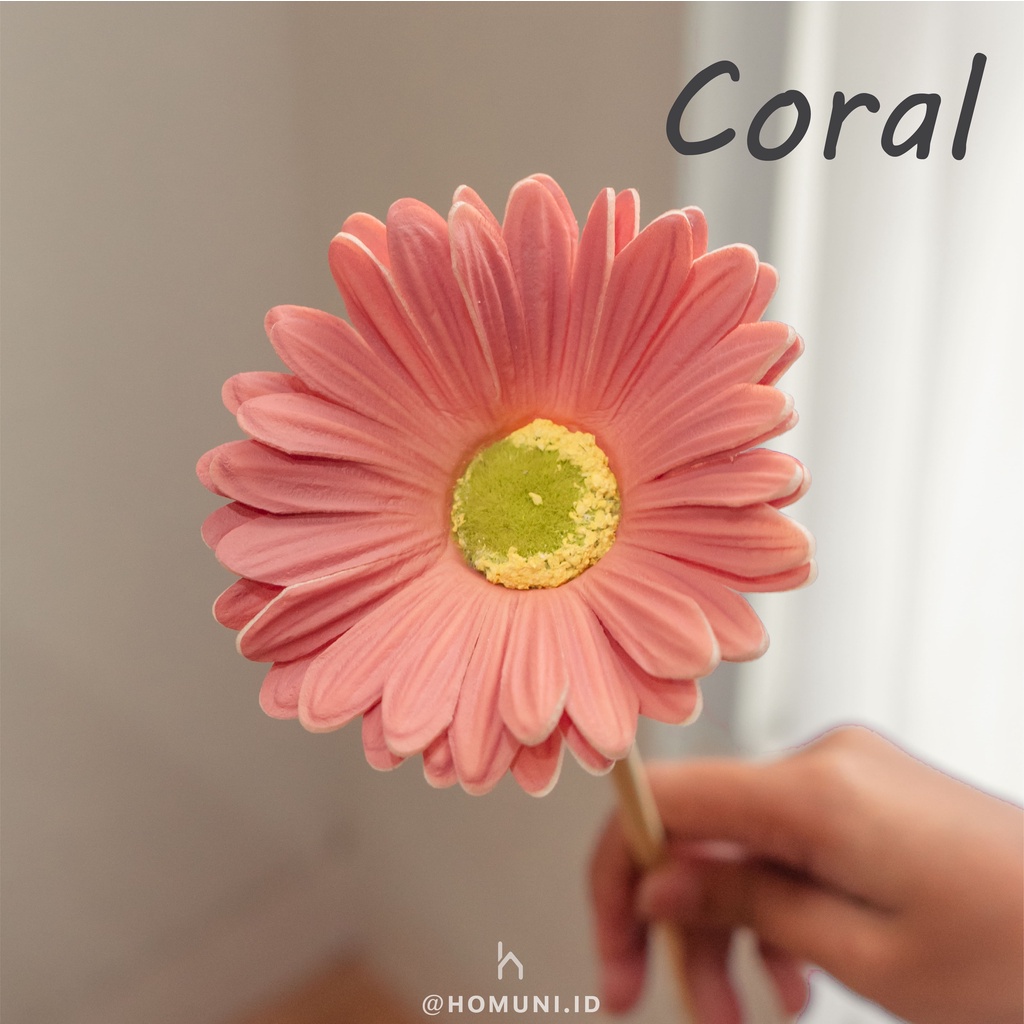 Bunga Daisy Gerbera Artificial High Quality/Bunga Palsu Real Touch-Coral