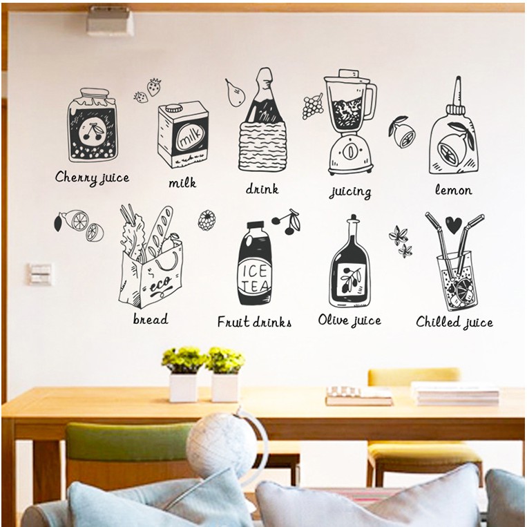 Reliza Wall Sticker Dapur Kitchen Cafe Restoran Stiker Dinding 7237