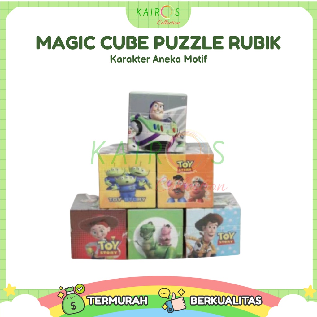 Magic Cube Puzzle Rubik 3x3x3 Karakter Aneka Motif Anak