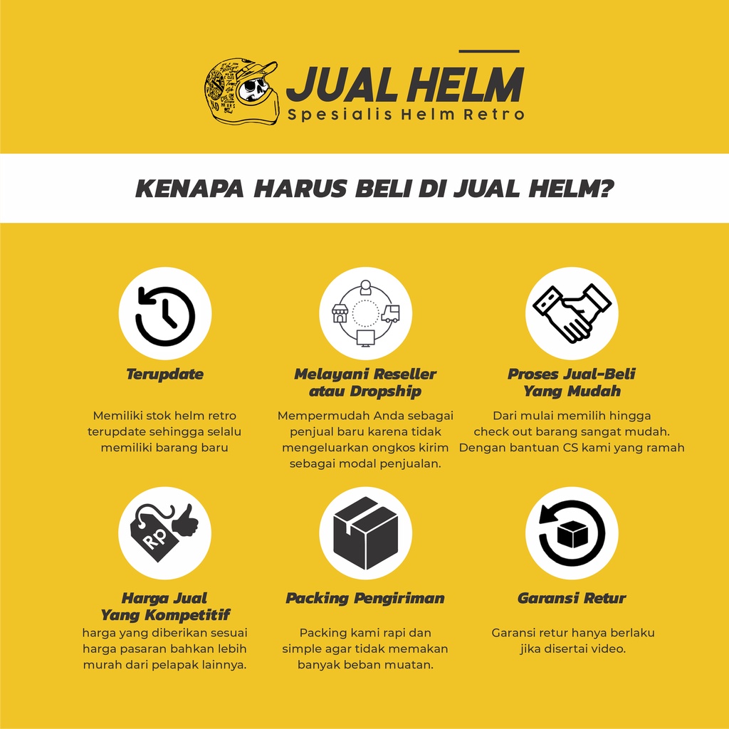 Helm Retro SADA Tayeng ( Helm Classic / Helm Klasik / Helm Bogo / Helm Vespa )