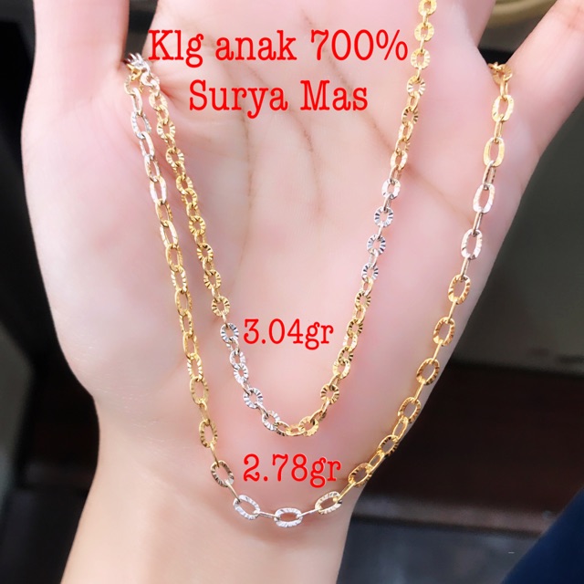 Kalung rantai anak emas 700%
