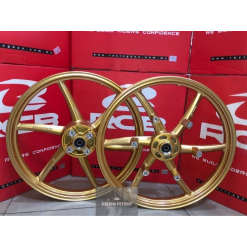 Velg Gold Racing Palang 6 Depan dan Belakang Yamaha F1ZR,Vega R lama, Jupiter Z lama UK 17×185/215