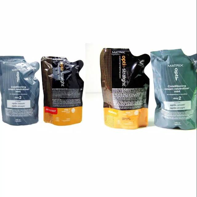 Matrix opti straight 125ml optistaright paket matrix mini  step 1 dan step 2 obat smoothing
