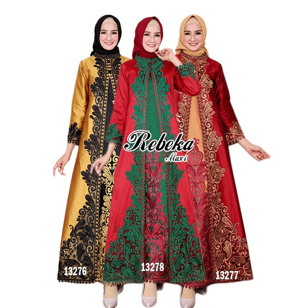 Gamis Pesta Tafeta Jumbo Bordir Rebeka