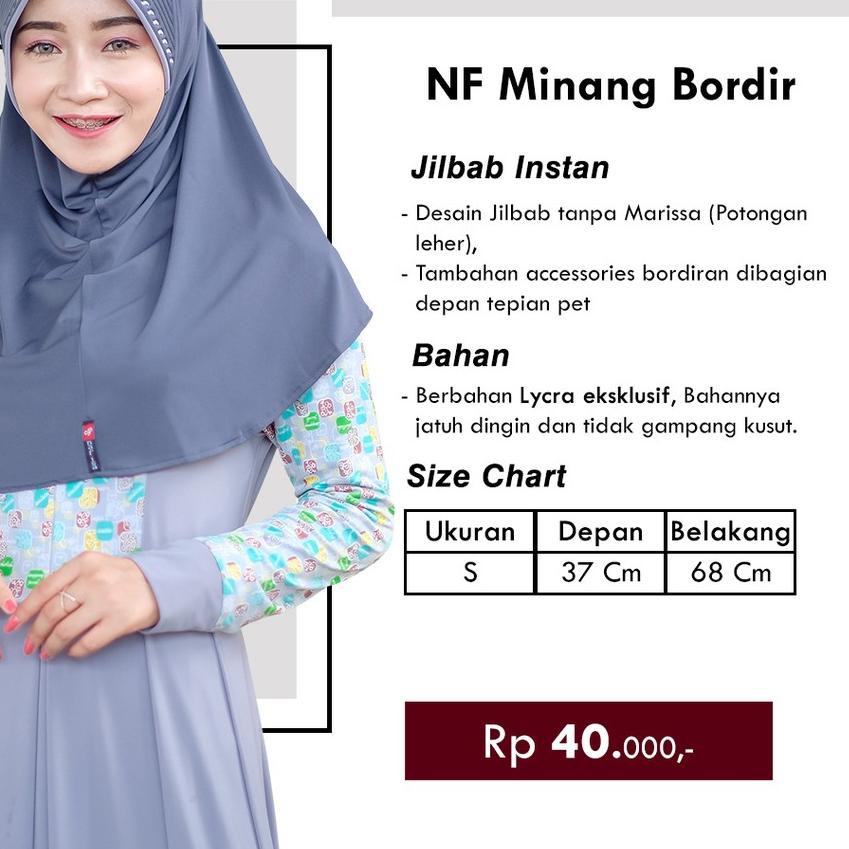 ♕ Nafisa Minang Bordir - Hijab Instan Bergo ●