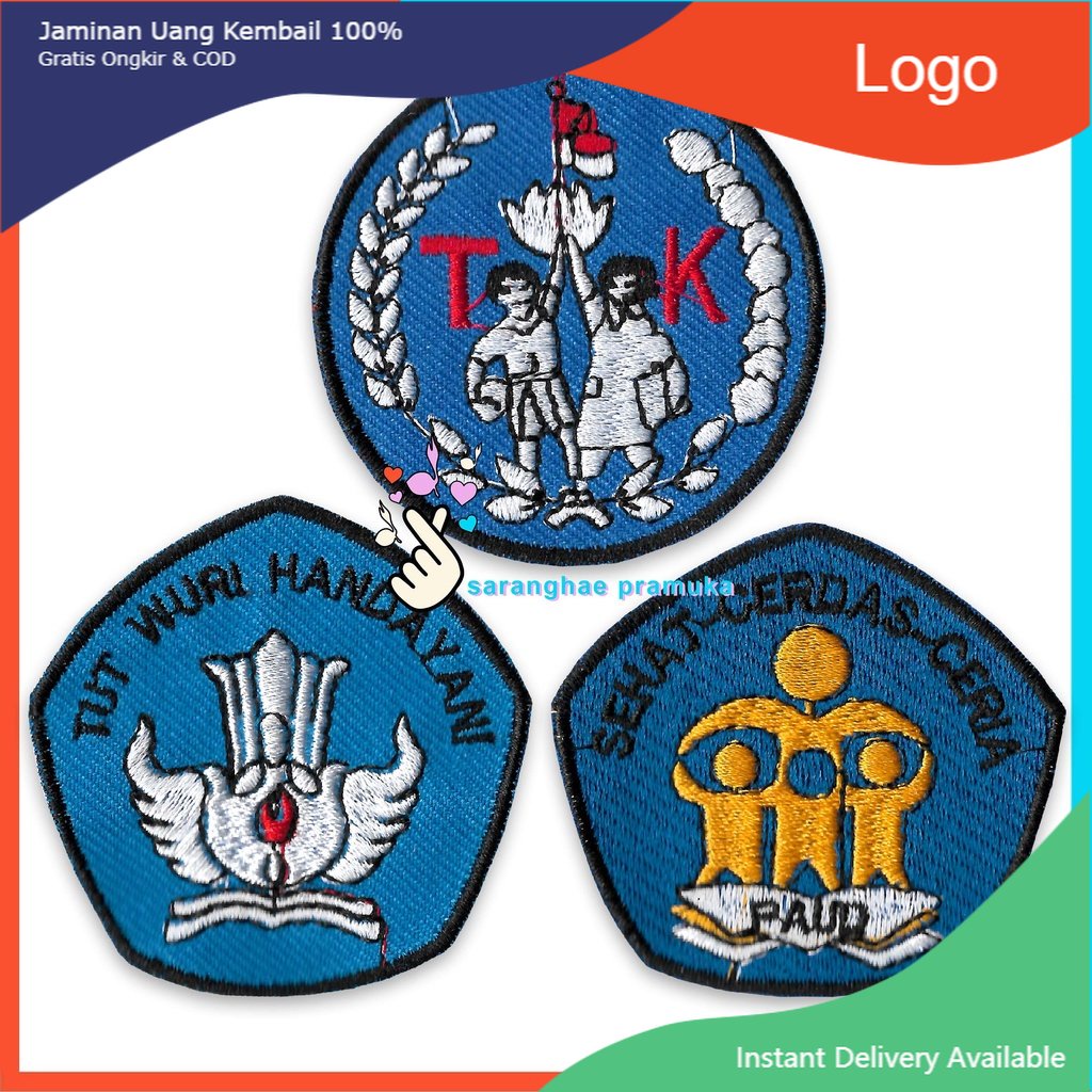 Ready Badge  Tut Wuri Tutwuri Handayani Emblem TK Paud Patch Logo Bordir Semarang Jawa Tengah