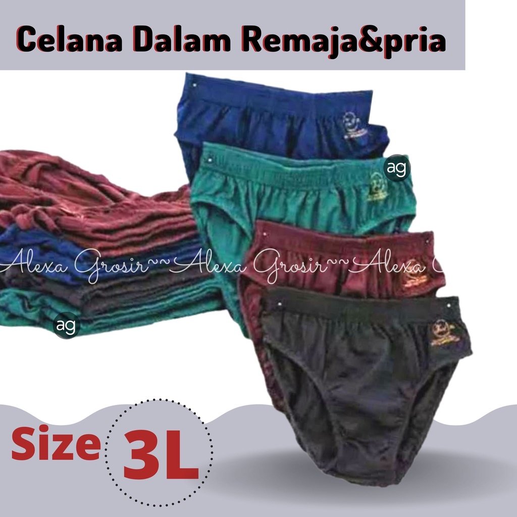 Lembaran Celana Dalam Pria Polos  M L XL 3L 4L 5L BIG SIZE | CD pria | sempak | Harga grosir alexa