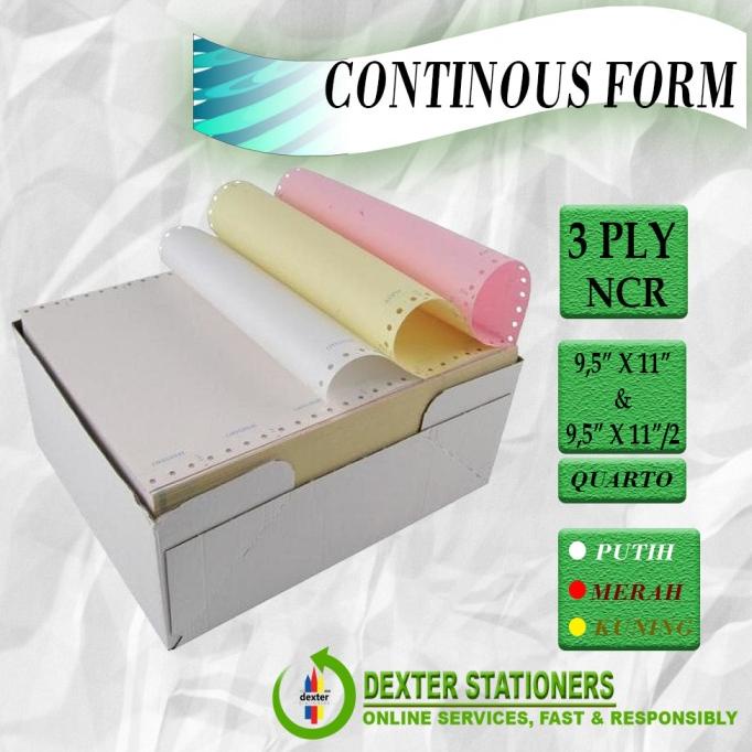 

KERTAS CONTINOUS FORM 3 PLY / RANGKAP 3 9.5"X11" CF K3 KERTAS KOMPUTER Star Seller Termurah