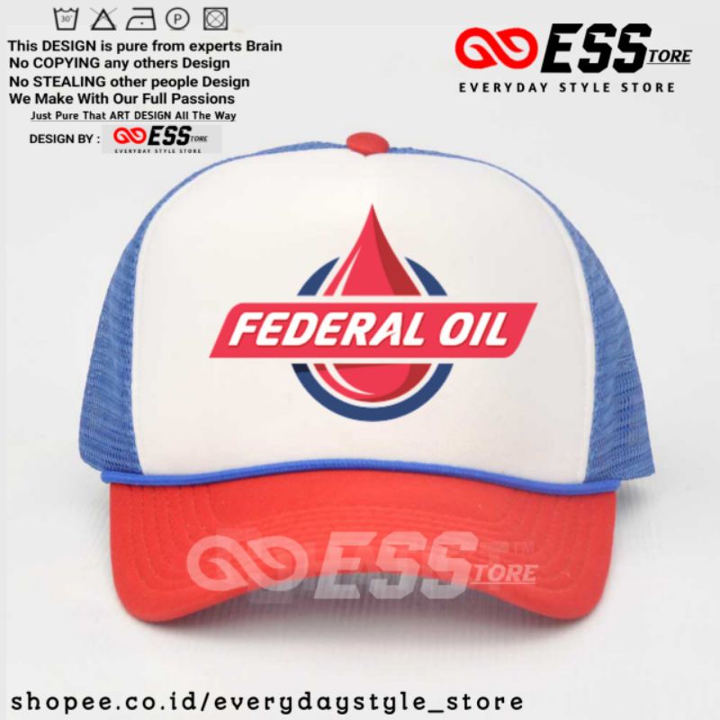 Topi Federal Oil Jaring Trucker