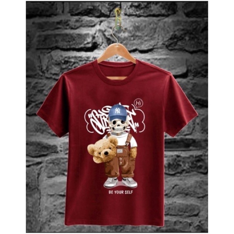 kaos atasan bear series / baju teddy bear skul katun combed