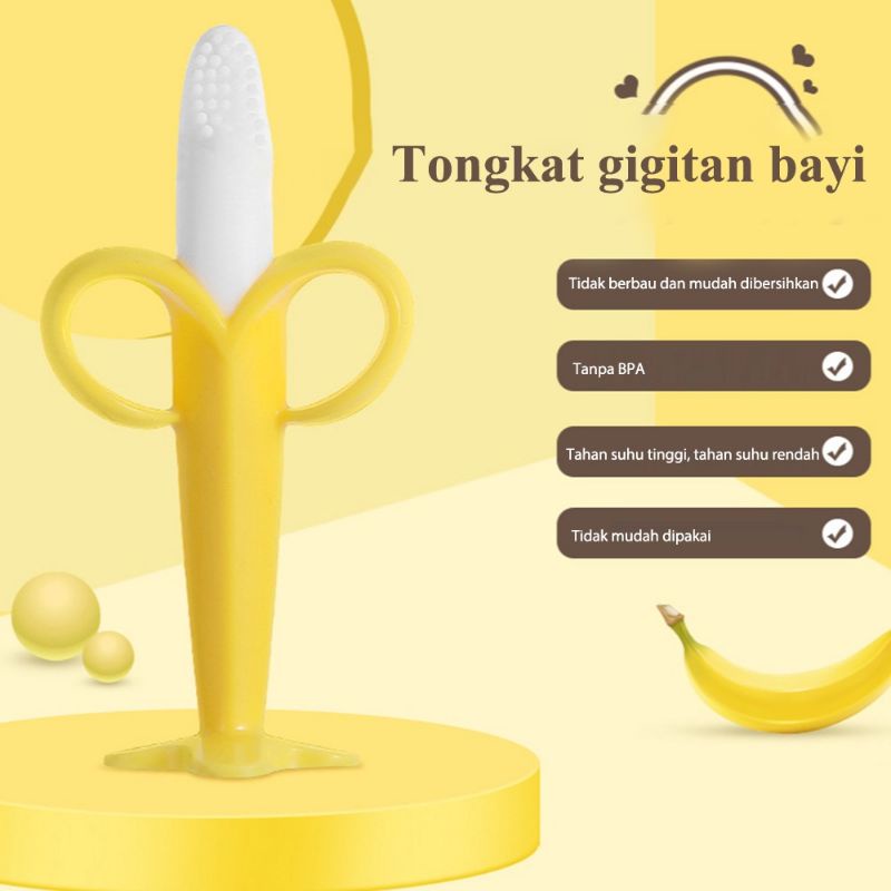 Teether Banana Mainan Gigitan Sikat Gigi Pisang Bayi