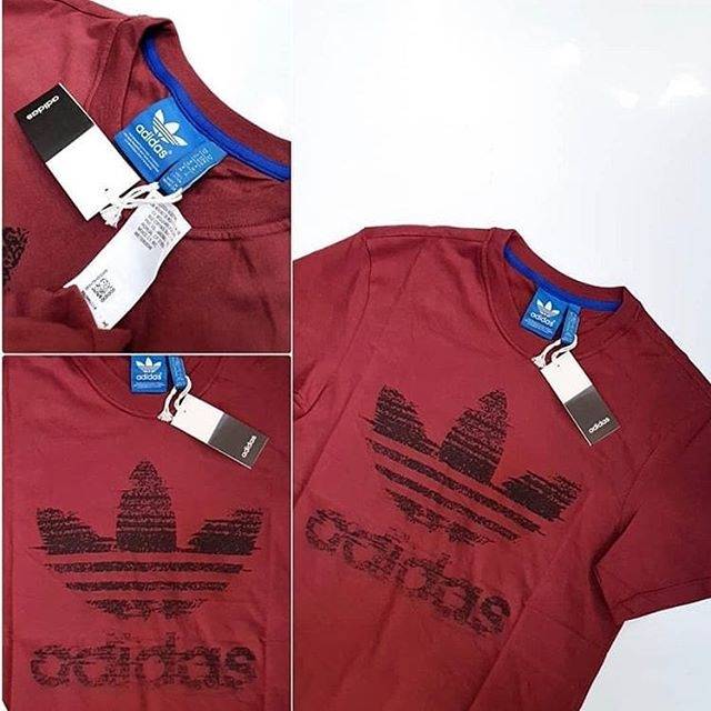 adidas trefoil tee maroon