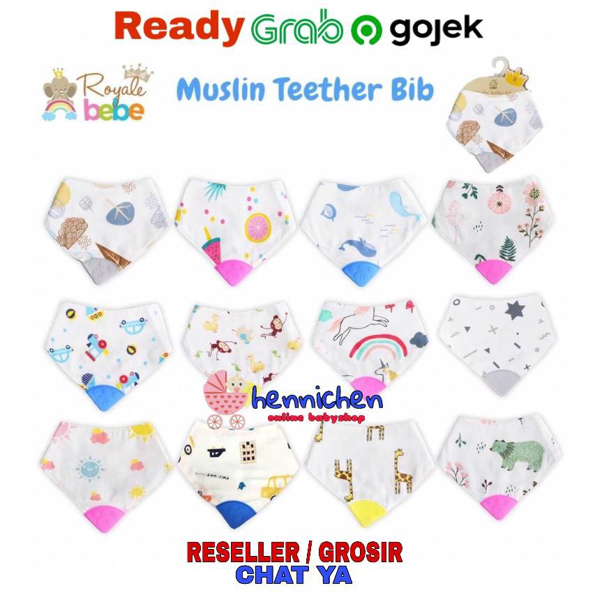 Royale Bebe Muslin Teether bib Gigitan bayi