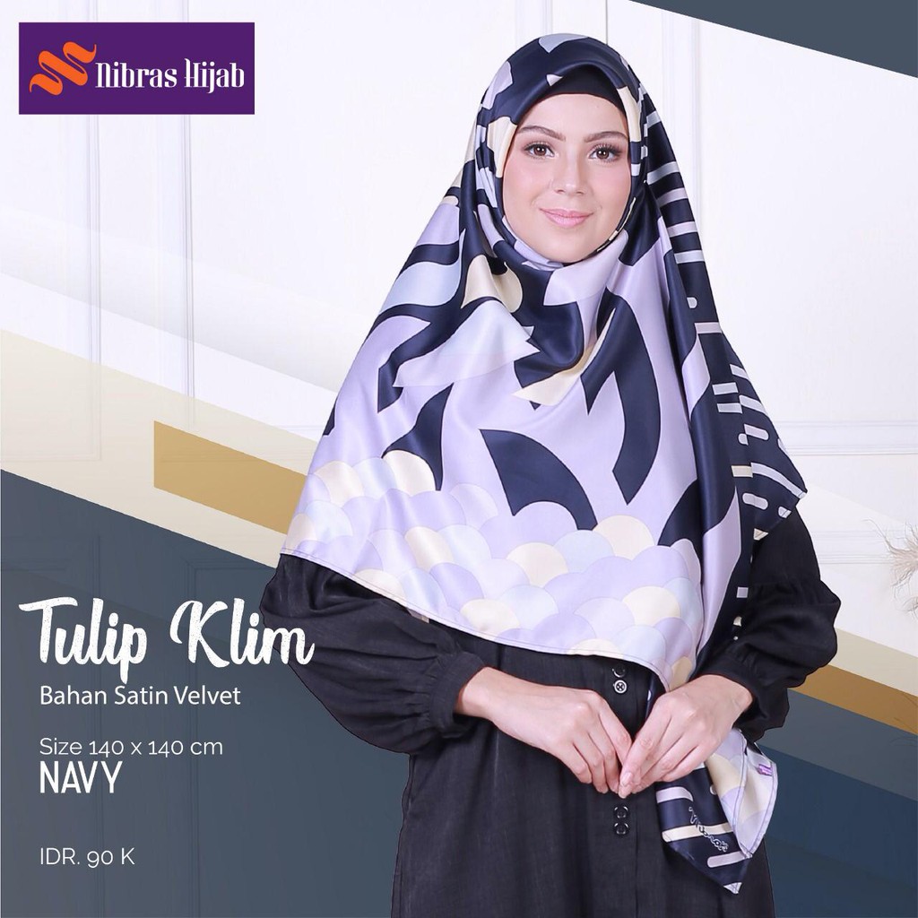 HIJAB SCRAFT SEGIEMPAT TULIP KLIM BAHAN SATEN VELVET NIBRAS HIJAB MURAH FASHION STYLE  jilbab lebar